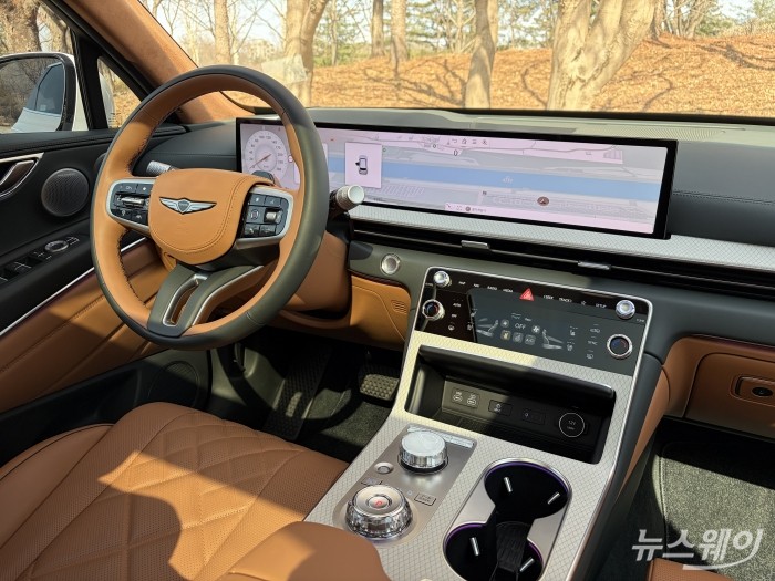 제네시스 GV80 실내. 사진=권지용 기자