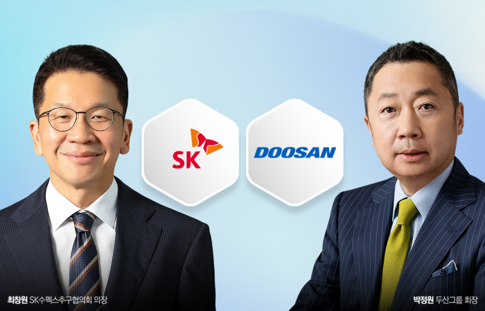 두산 박정원·SK 최창원, '북촌 회동'···SK실트론 '딜' 마침표