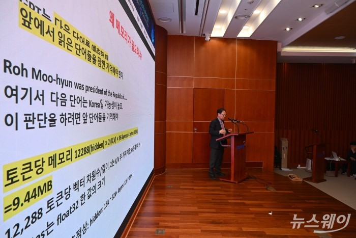 김장열 유니스토리자산운용 본부장이 14일 오후 서울 여의도 금융투자협회에서 열린 제8회 뉴스웨이 주식콘서트('부의 물길 바뀐다:AI 패권과 반도체 슈퍼사이클')에서 'AI, 반도체 핵심 전략:슈퍼사이클 그 이후'를 주제로 강연하고 있다. 사진=강민석 기자