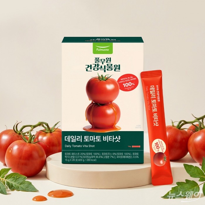 풀무원건강생활의 식물 기반 헬스케어 솔루션 브랜드 풀무원건강식물원은 토마토의 영양과 비타민을 간편하게 섭취할 수 있는 신제품 '데일리 토마토 비타샷'을 출시했다. 사진=풀무원