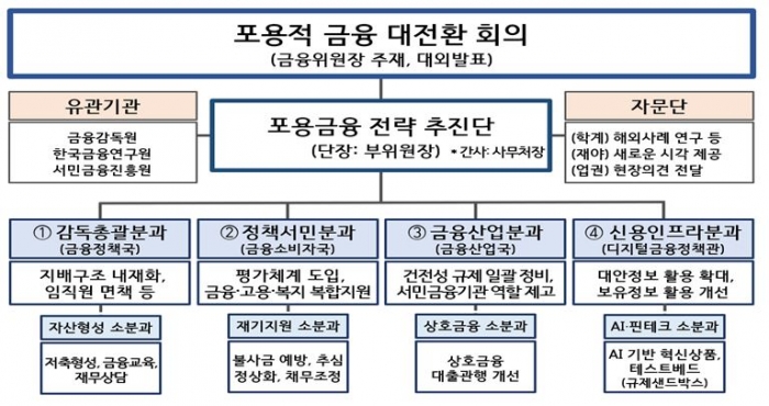 포용금융 전략 추진단 구성안 사진=금융위원회