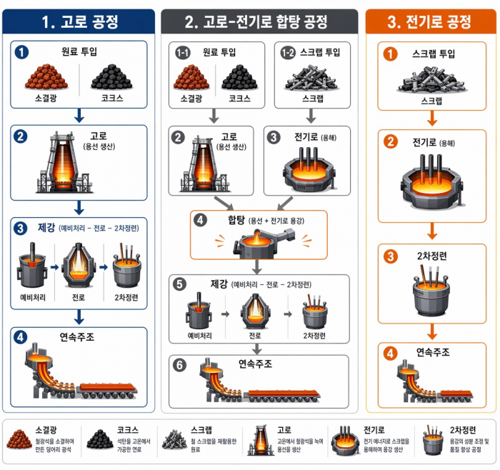 포스코의 조강 생산 공정 사진=포스코 제공