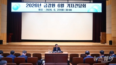 정례 기자간담회 주재하는 이찬진 금감원장