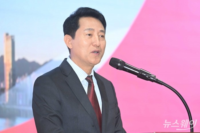 오세훈 서울시장이 29일 오전 서울 중구 서울시청에서 열린 'G3 서울 기획위원회 발대식'에서 인사말을 하고 있다. 사진=강민석 기자