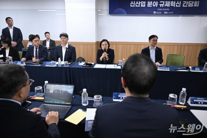 한성숙 국무총리가 20일 오후 서울 구로구 벤처기업협회에서 열린 신산업 분야 규제혁신 간담회에서 모두발언을 하고 있다. 사진=강민석 기자