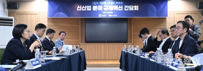 신산업 규제혁신 간담회서 모두발언 하는 한성숙 국무총리