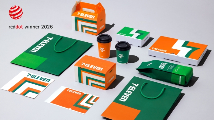 올해 독일 레드닷 디자인 어워드 위너에 오른 세븐일레븐의 비주얼 아이덴티티(7-ELEVEn It's in 7). 사진=코리아세븐