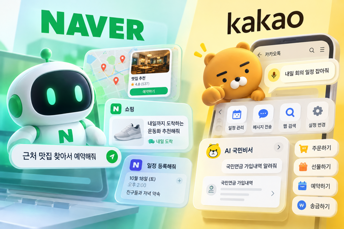 "검색부터 예약까지 AI가 척척"···네이버·카카오, 생활밀착형 AI 경쟁
