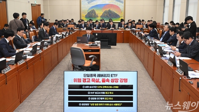 이억원 금융위원장이 22일 오전 서울 여의도 국회 정무위원회에서 열린 금융위원회·금융감독원 등에 대한 종합국정감사에서 의원의 질의에 답변하고 있다. 사진=강민석 기자